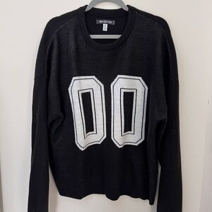 Urban Outfitters Black Sweater with White Number Graphic